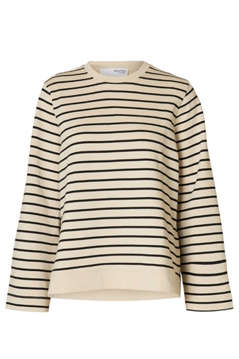 Selected Femme, Elise O-Neck Sweat, Black/Birch